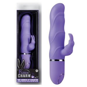 Vibrador silicone lilás coelho, 10 velocidades e luz de Led - FAERIE CHARM - NANMA - Sexyshop