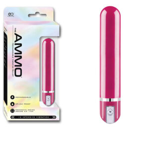The Ammo Vibrador Recarregavel, 11cm na cor rosa, 10 modos de vibração a prova d´água