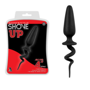 Plug Rabo de porco em Silicone - Shove UP - Bigger size butt plug with pig tail - Sex shop