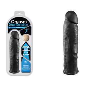 Capa Peniana Vibratória em Silicone Preto 17,5 cm - Orgasm Generator - Nanma - Sex shop