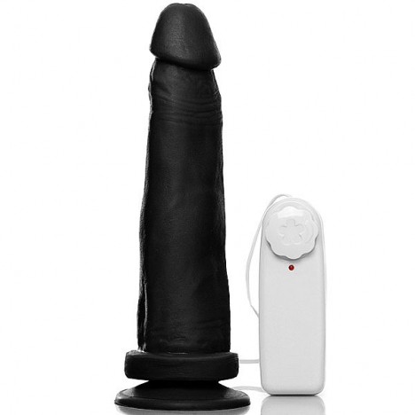 Pênis Prótese 10 com Ventosa e Vibrador Preto - Sexshop-1260