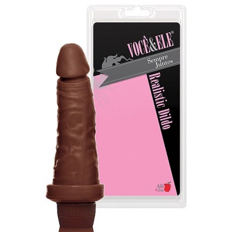 Pênis Prótese 6 com Vibro Modelo C Marrom - Sex shop