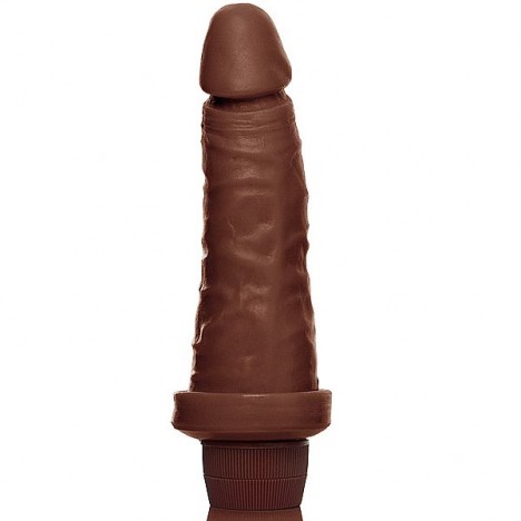 Pênis Prótese 6 com Vibro Modelo C Marrom - Sex shop