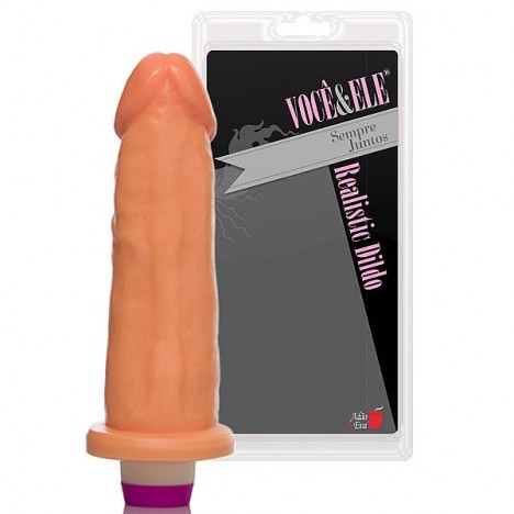 Pênis Realístico 8L com Vibrador Pele - Sex shop