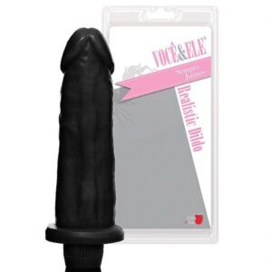 Pênis Realístico 8L com Vibrador Preto - Sex shop