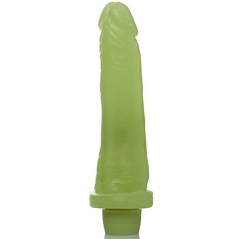 Pênis realistico com vibro 10 - 18,5x4,5 cm - Fosforescente - Sexshop