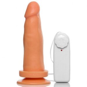 Pênis Realístico 6 com Ventosa e Vibrador Pele - Sexshop