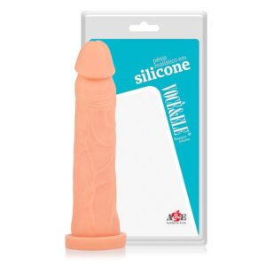 Pênis realístico em silicone na cor pele, 18,5x4,5cm - Sex shop