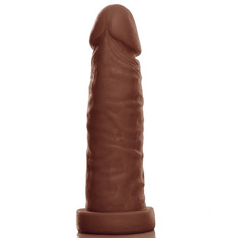 PÊNIS REALÍSTICO PRÓTESE 6 MODELO C MARROM - SEXSHOP