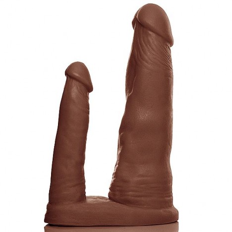 PÊNIS REALÍSTICO PRÓTESE DUPLA MARROM - SEXSHOP