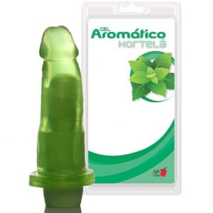 Pênis Realístico Prótese Gel Aroma Hortelã - 14,5x4 cm com vibrador - Sexshop