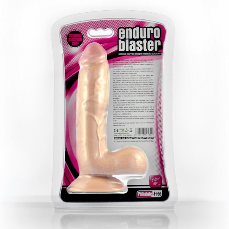 Pênis robusto com escroto, ventosa e 3 vibrações - ENDURO BLASTER - Sex shop-17171