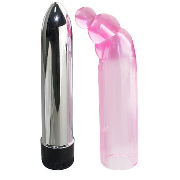 Vibrador Personal com Capa Cromado 14 cm - Sex shop