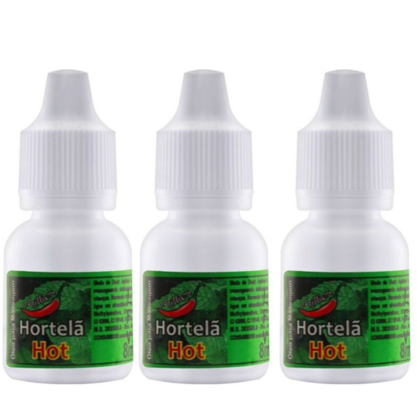 Kit 03 Gotas do Prazer Aromática Hortelã 8ml Chillies - Sexshop