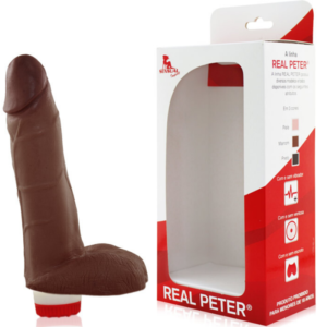 Pênis Real Peter vibrador Safadão Marrom - 4,5 x 15,5 cm - Sexshop