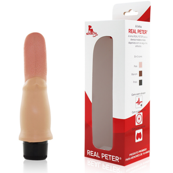 Pênis Real Peter Língua com Vibrador - 4 x 16 cm - Sex Shop