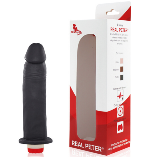 Pênis Real Peter vibrador Preto Inusitado - 4 x 20 cm - Sexshop