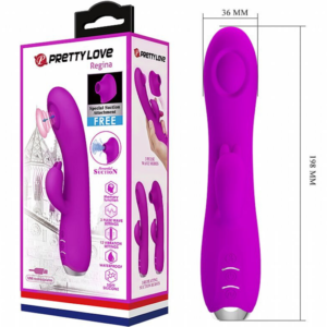 Vibrador com Ponta sugadora e Estimulador de Clitóris - Regina Pretty Love