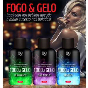 Óleo para massagem beijável FOGO E GELO - Beats - Sexshop