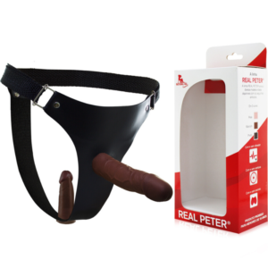 Cinta com Pênis Duplo Marrom FEMALE HARNESS - Sexshop