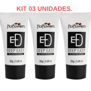 Kit 03 Anestésico Anal Deep Easy Gel Umectante Hot Flowers - Sexshop