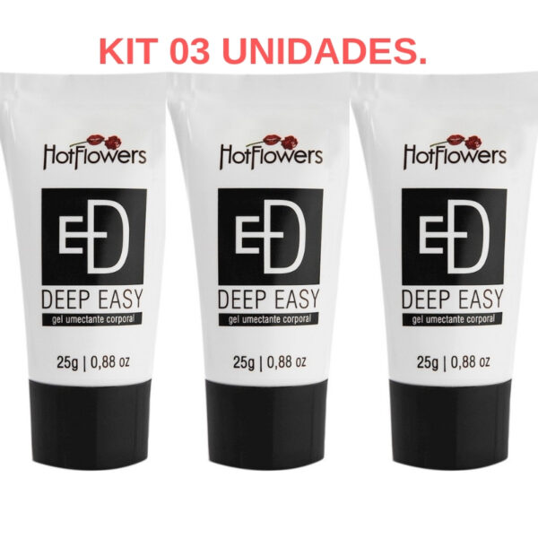 Kit 03 Anestésico Anal Deep Easy Gel Umectante Hot Flowers - Sexshop