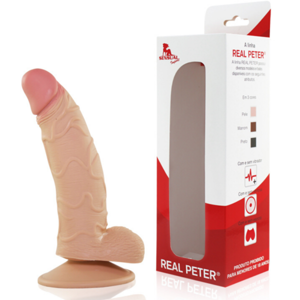 Pênis Real Peter - Curvo Pele 3,5 x 15 cm - Sex Shop