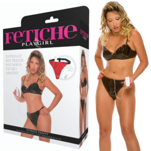 Calcinha Vibradora em vinil - Power Panty Oncinha - Sexshop