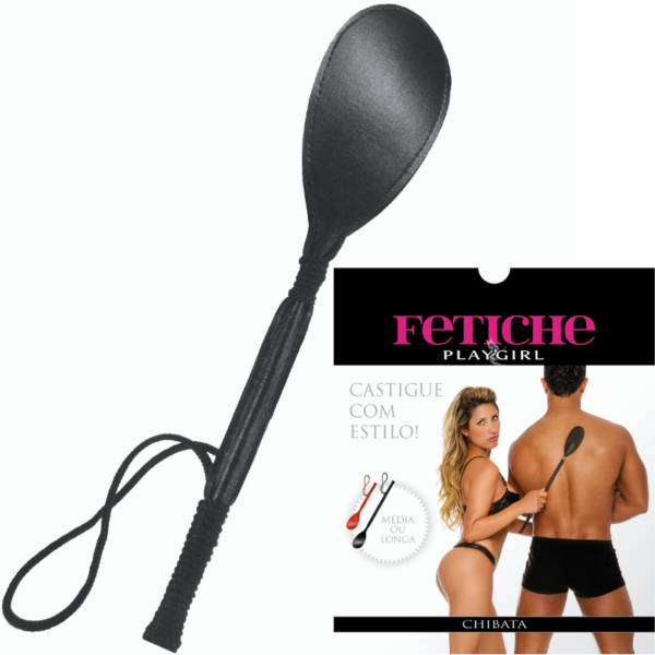 Chibata Sexy média 30cm preto - Sexshop