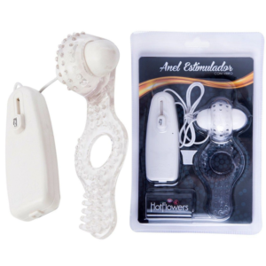 Anel Estimulador Transparente com Vibrador HotFlowers - Sex shop
