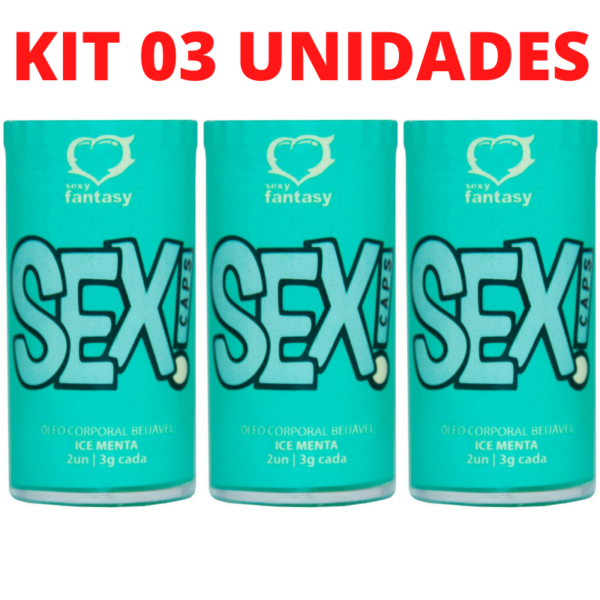 Kit 03 Bolinha Beijável Menta ICE Sex Caps 02 Unidades Sexy Fantasy - Sexshop