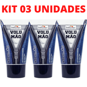 Kit 03 Volumão Intensificador de Macho 25g HotFlowers - Sex shop