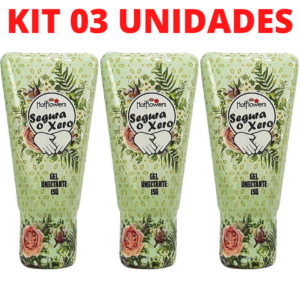 Kit 03 Gel Erótico Segura o Xero Excitante Aromático 15g Hot Flowers - Sex shop