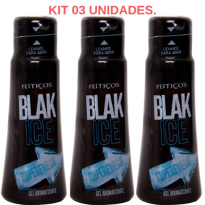 Kit 03 Gel Comestível Gelado SuperFresh Black Ice 40ml - Sex shop