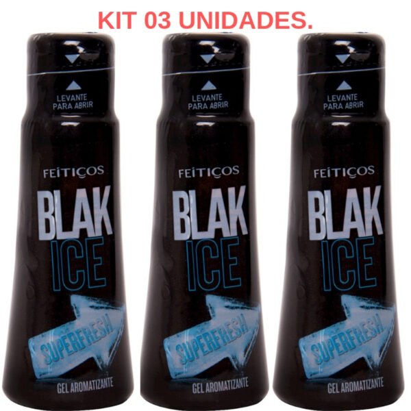 Kit 03 Gel Comestível Gelado SuperFresh Black Ice 40ml - Sex shop