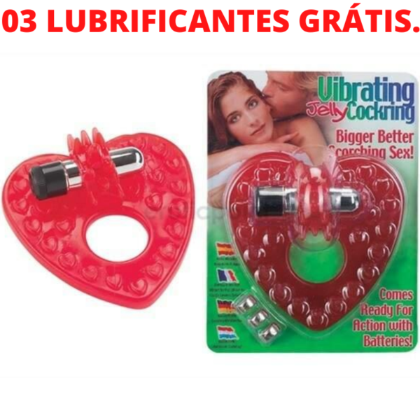 Anel peniano coração - VIBRATING COCKRING - Sexshop