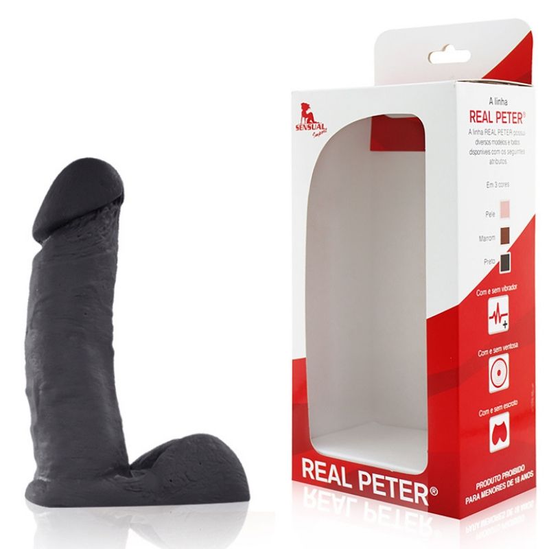Pênis Real Peter Preto Ideal - 4 x 17cm - Sex Shop