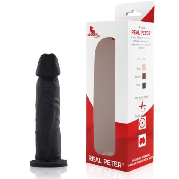 Pênis Real Peter Preto Boss - 4 x 18 cm - Sex Shop