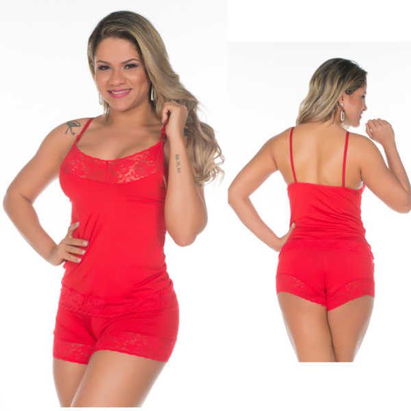 Short Doll Fabia Vermelho Pimenta Sexy - Sexshop