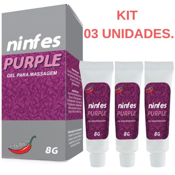 Kit 03 Adstringente Ninfes Purple 8gr Chillies - Sexshop