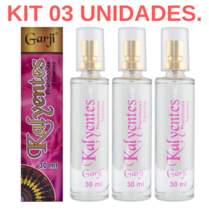 Kit 03 Perfume Feminino Kalyentes 30ml Afrodisíaco Garji - Sexshop