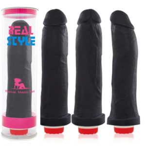 Pênis Real Peter Taurus com Vibrador Style Preto 19x4,5cm - Sexshop