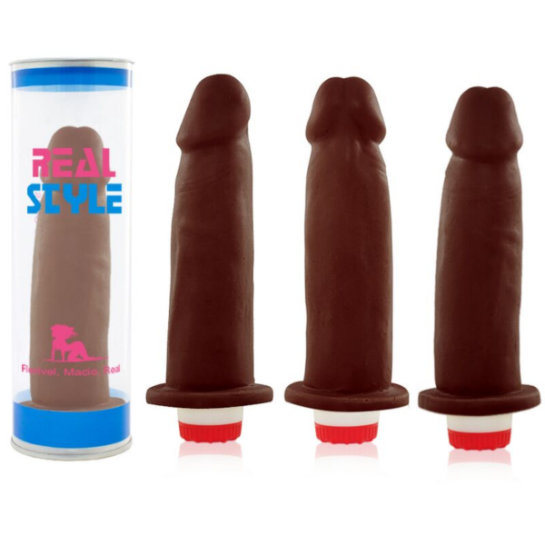 Pênis Real Peter Style Marrom 16 cm Com Vibrador - Sex Shop