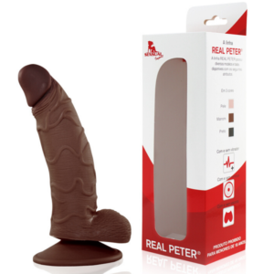 Pênis Real Peter Curvo - Marrom - 3,5 x 15 cm - Sex Shop