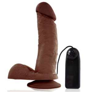 Pênis Real Peter com vibrador e ventosa ideal - Marrom - Sexshop