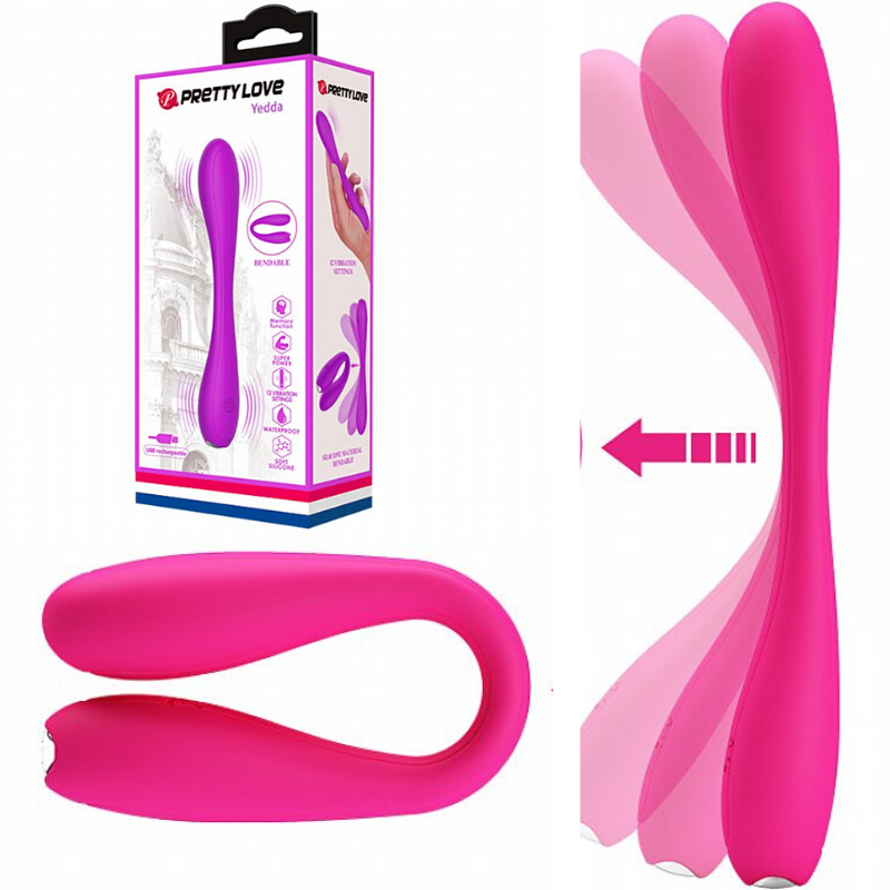 Vibrador para Casais e Ponto G - Com Vibrador nas duas pontas Yedda - Pretty Love - Sex shop