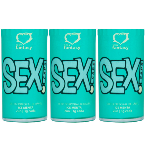 Kit 03 Bolinha Beijável Menta ICE Sex Caps 02 Unidades Sexy Fantasy - Sexshop