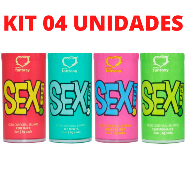 Kit 04 Bolinhas Beijáveis Sex Caps 02 Unidades Sexy Fantasy - Sex shop