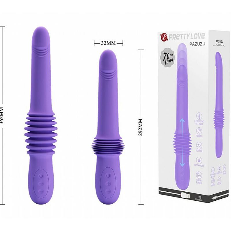 Vibrador Vai e Vem Massageador Pazuzu - Pretty love - Sexshop