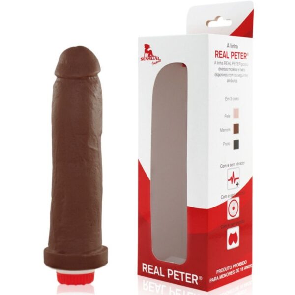 Pênis Real Peter Taurus com Vibrador Marrom 19x4,5cm - Sex shop